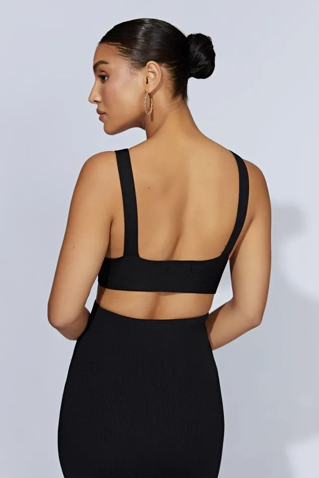 Women Meshki Tops Kaesha Twist Front Knit Top 8211 Black Women Meshki Tops Kaesha Twist Front Knit Top 8211 Black