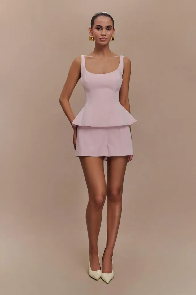 Women Meshki Tops Korrie Suiting Peplum Top 8211 Powder Pink