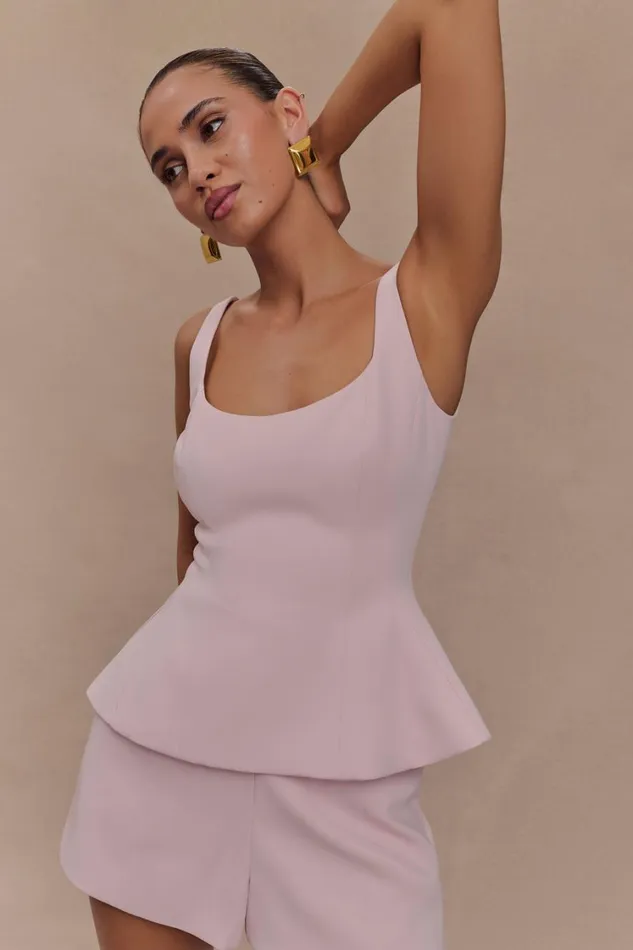 Women Meshki Tops Korrie Suiting Peplum Top 8211 Powder Pink
