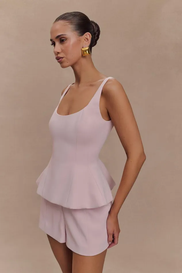 Women Meshki Tops Korrie Suiting Peplum Top 8211 Powder Pink