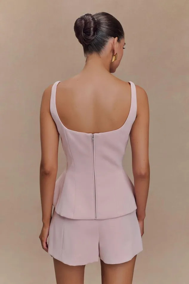 Women Meshki Tops Korrie Suiting Peplum Top 8211 Powder Pink