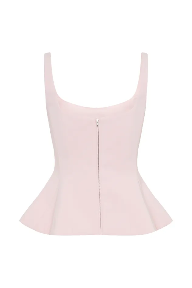 Women Meshki Tops Korrie Suiting Peplum Top 8211 Powder Pink