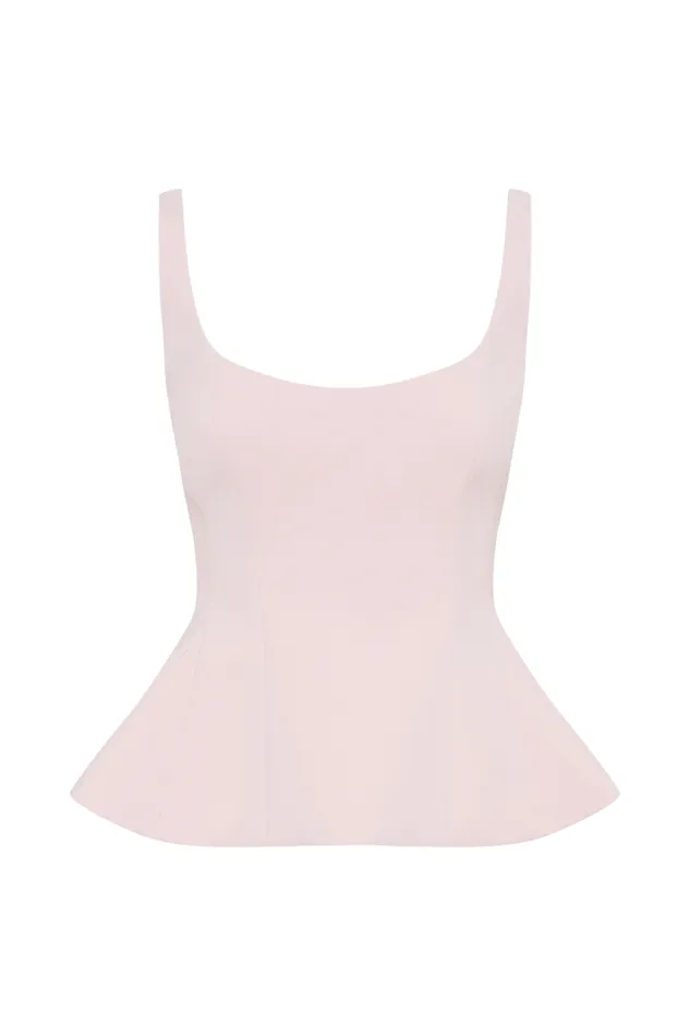 Women Meshki Tops Korrie Suiting Peplum Top 8211 Powder Pink