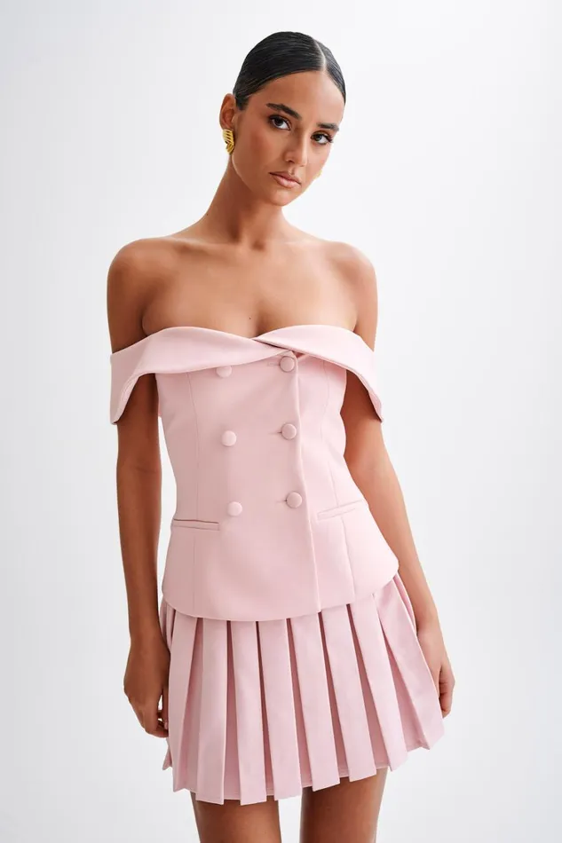 Women Meshki Tops Krista Strapless Suiting Top 8211 Baby Pink