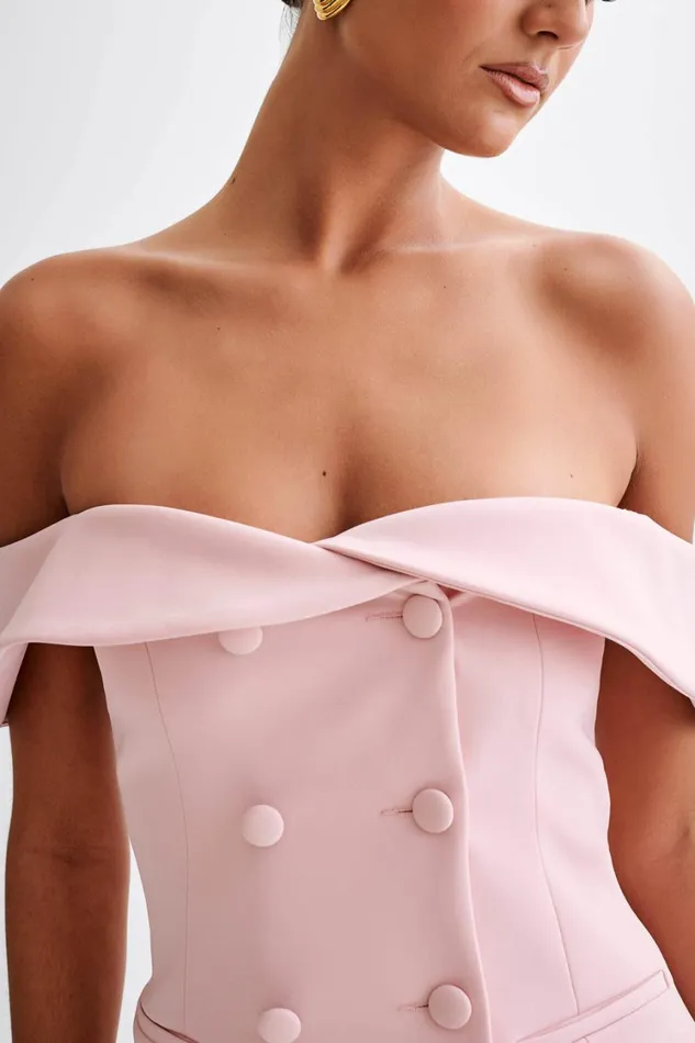 Women Meshki Tops Krista Strapless Suiting Top 8211 Baby Pink