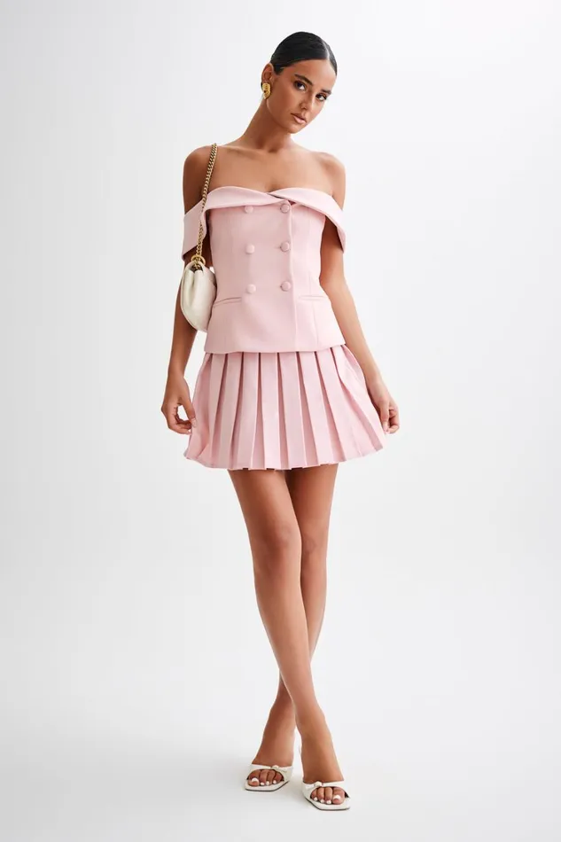 Women Meshki Tops Krista Strapless Suiting Top 8211 Baby Pink