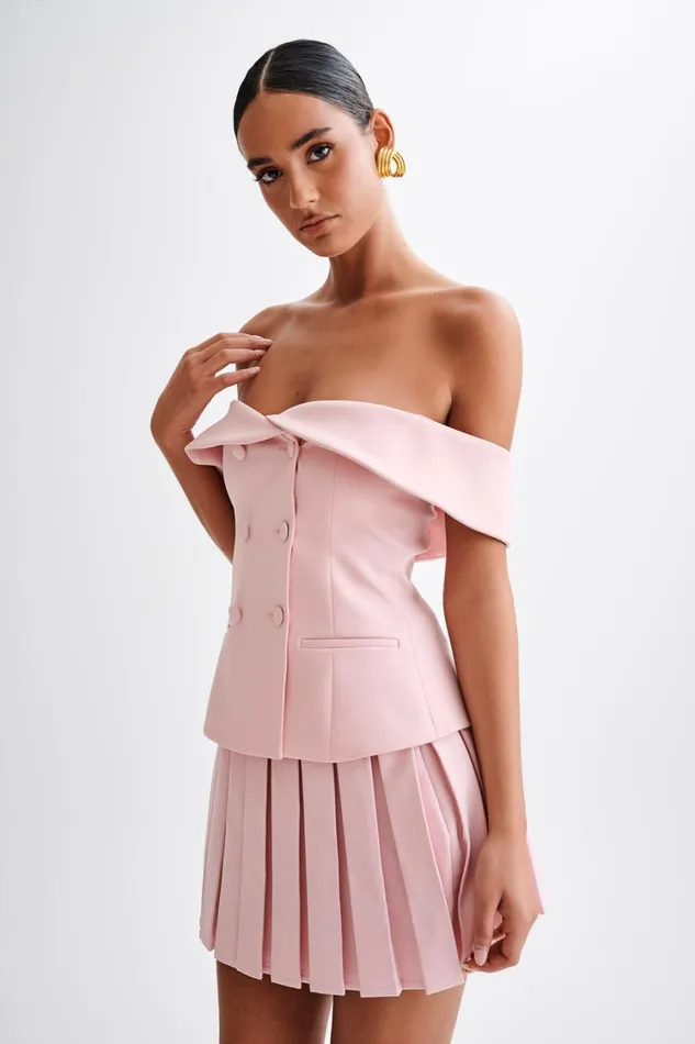 Women Meshki Tops Krista Strapless Suiting Top 8211 Baby Pink