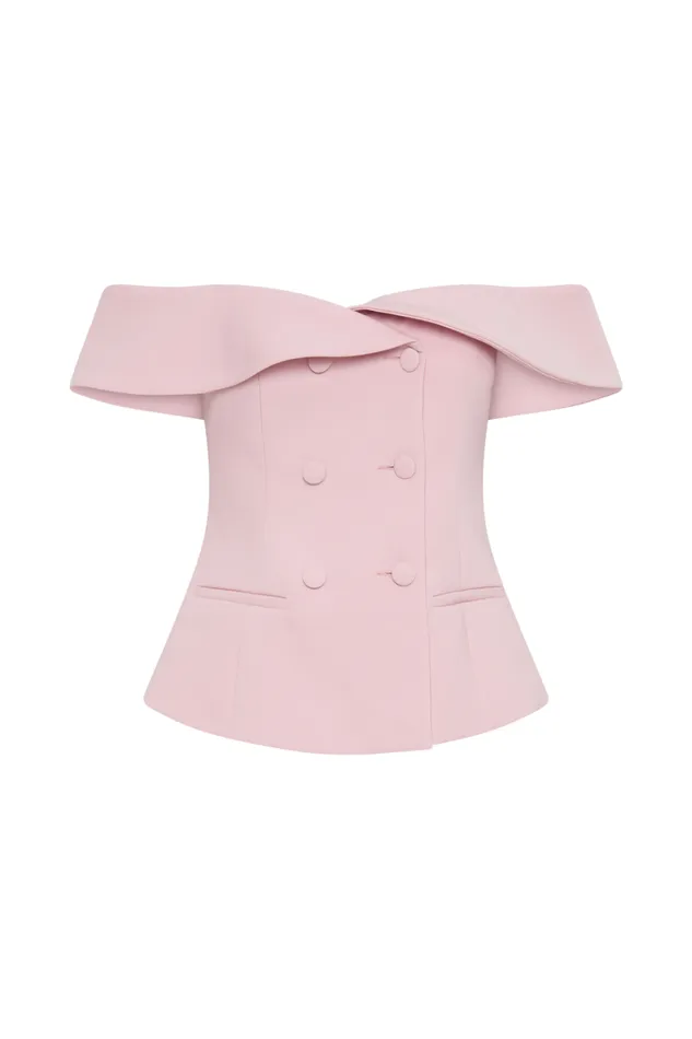 Women Meshki Tops Krista Strapless Suiting Top 8211 Baby Pink