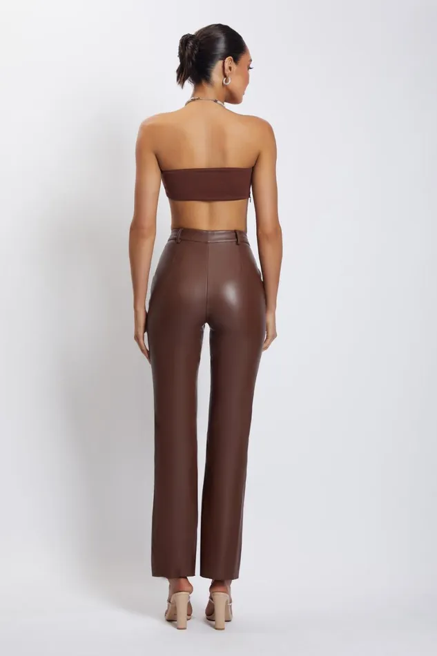 Women Meshki Tops Lea Diamante Chain Halter Neck Crop Top 8211 Chocolate Women Meshki Tops Lea Diamante Chain Halter Neck Crop Top 8211 Chocolate