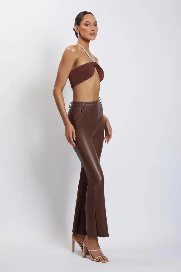 Women Meshki Tops Lea Diamante Chain Halter Neck Crop Top 8211 Chocolate Women Meshki Tops Lea Diamante Chain Halter Neck Crop Top 8211 Chocolate