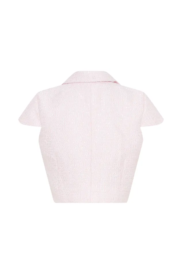 Women Meshki Tops Mercer Tweed Top 8211 Fairy Floss Pink