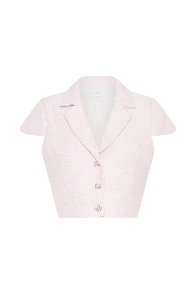 Women Meshki Tops Mercer Tweed Top 8211 Fairy Floss Pink