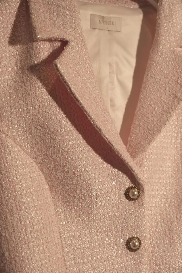 Women Meshki Tops Mercer Tweed Top 8211 Fairy Floss Pink