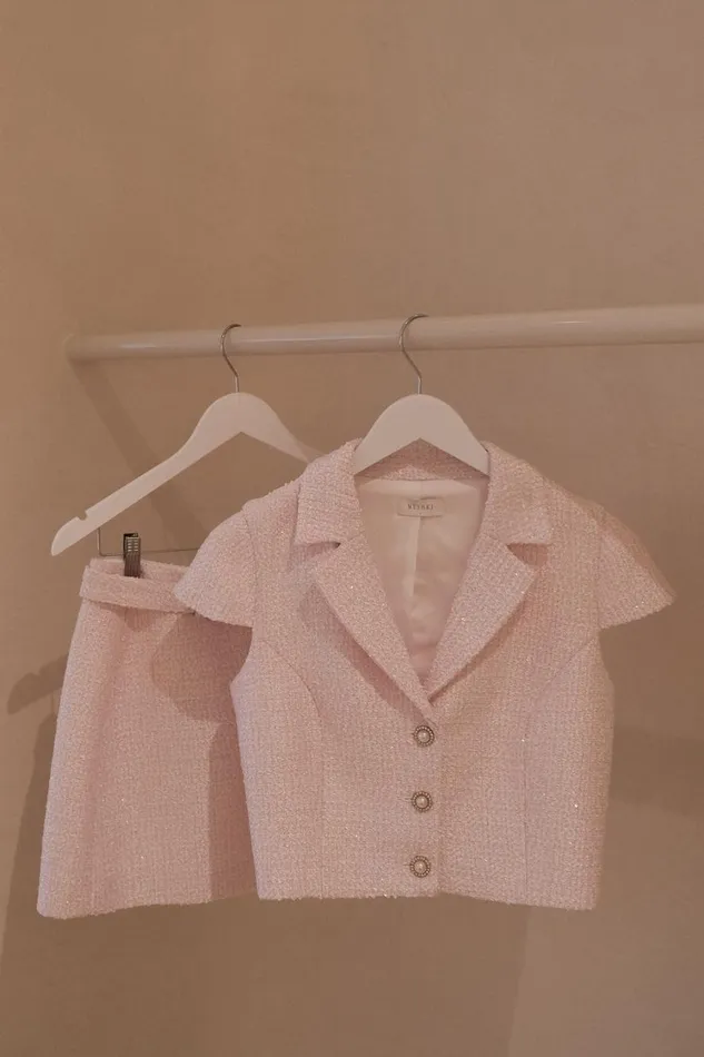 Women Meshki Tops Mercer Tweed Top 8211 Fairy Floss Pink
