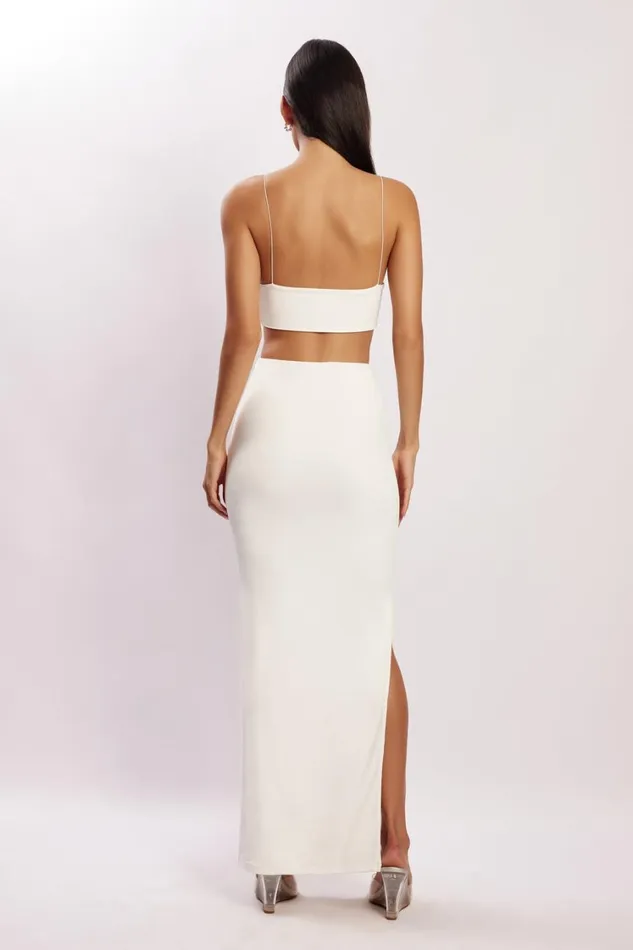 Women Meshki Tops Montana Ruched Cut Out Crop Top 8211 White Women Meshki Tops Montana Ruched Cut Out Crop Top 8211 White