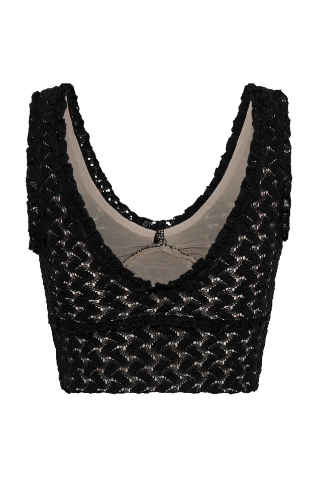 Women Meshki Tops Morgan Mesh And Lace Sleeveless Top 8211 Black