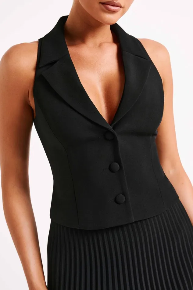 Women Meshki Tops Mura Suiting Vest 8211 Black