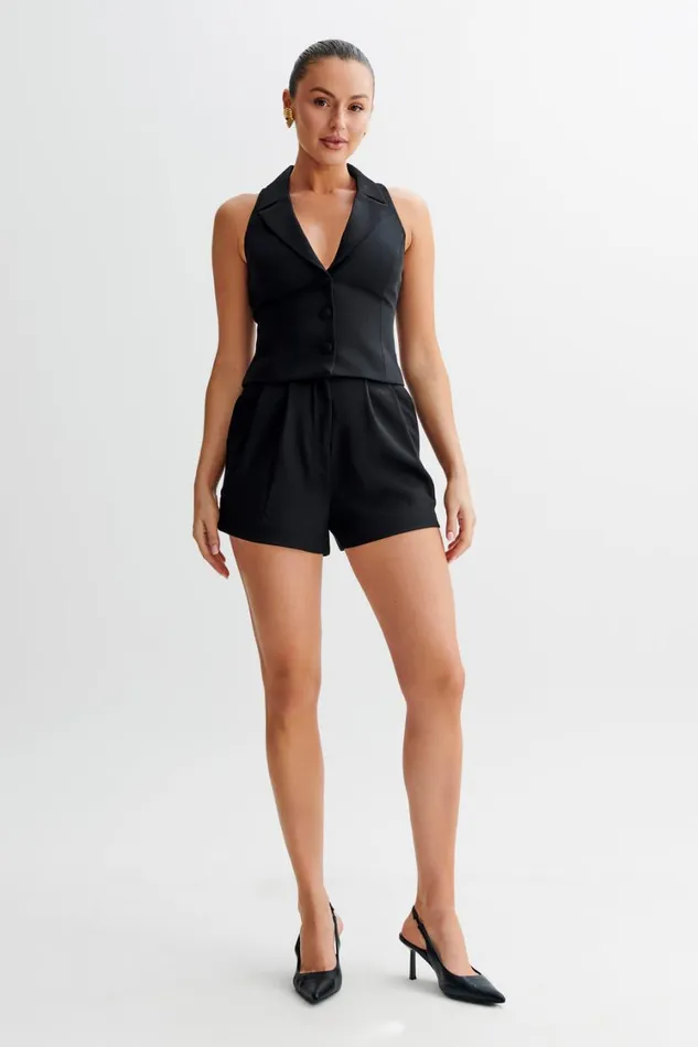 Women Meshki Tops Mura Suiting Vest 8211 Black