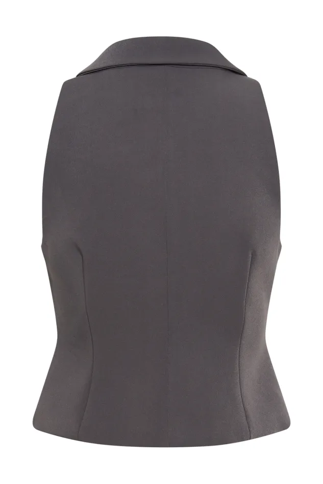 Women Meshki Tops Mura Suiting Vest 8211 Charcoal