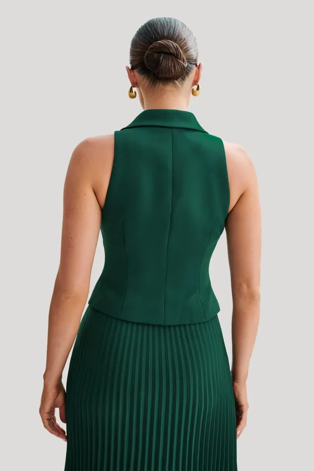 Women Meshki Tops Mura Suiting Vest 8211 Forest Green