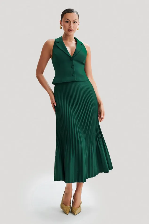 Women Meshki Tops Mura Suiting Vest 8211 Forest Green