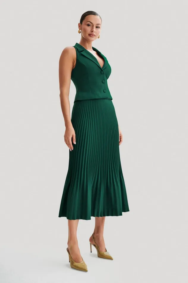 Women Meshki Tops Mura Suiting Vest 8211 Forest Green