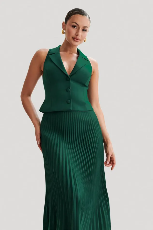 Women Meshki Tops Mura Suiting Vest 8211 Forest Green