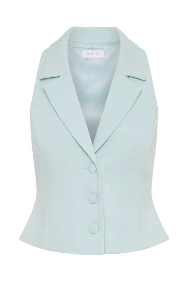 Women Meshki Tops Mura Suiting Vest 8211 Ice Blue