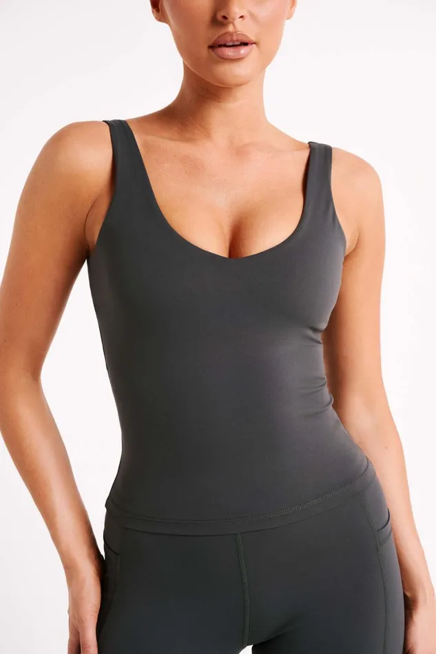 Women Meshki Tops Nadine Yoga Top 8211 Charcoal