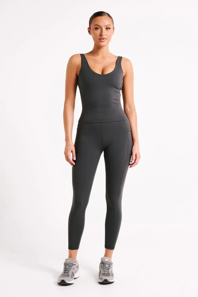 Women Meshki Tops Nadine Yoga Top 8211 Charcoal