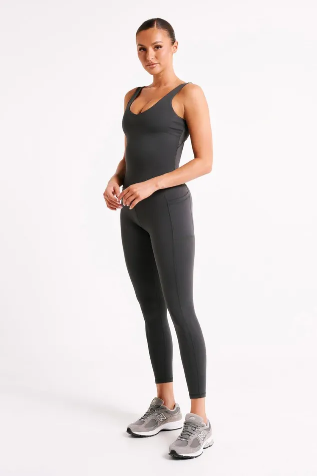 Women Meshki Tops Nadine Yoga Top 8211 Charcoal
