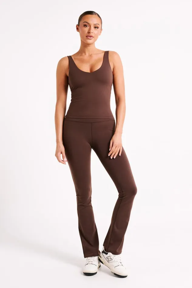 Women Meshki Tops Nadine Yoga Top 8211 Dark Chocolate