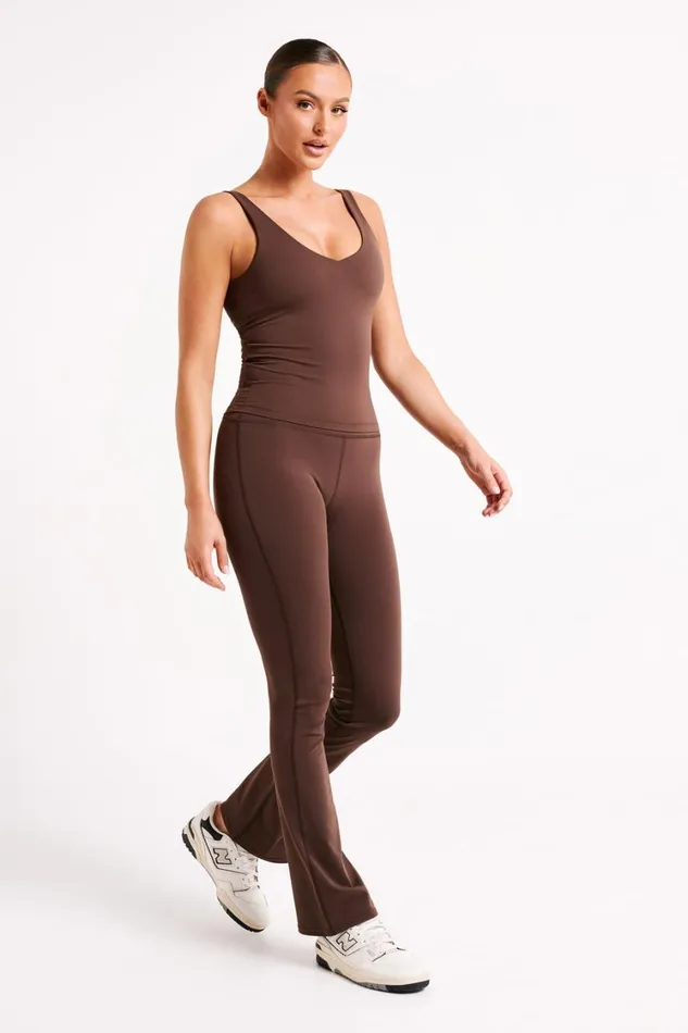 Women Meshki Tops Nadine Yoga Top 8211 Dark Chocolate