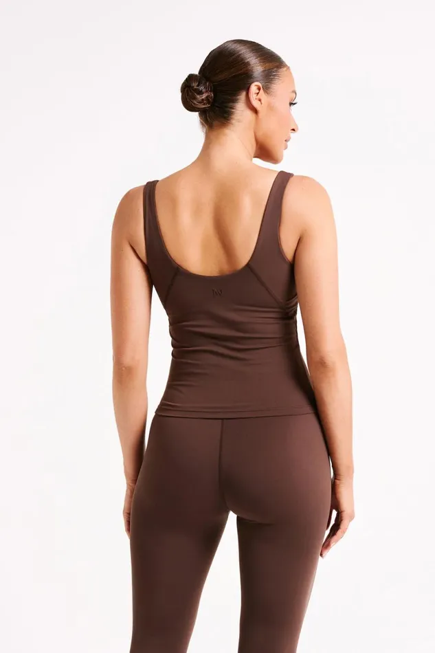 Women Meshki Tops Nadine Yoga Top 8211 Dark Chocolate