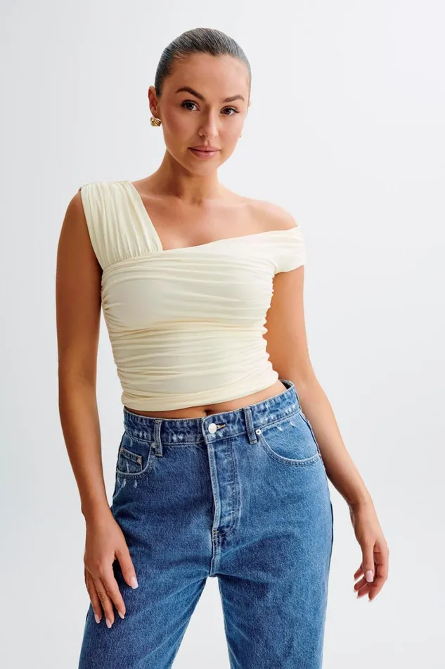 Women Meshki Tops Nicki Cut Out Sleeveless Top 8211 Lemon Sherbet