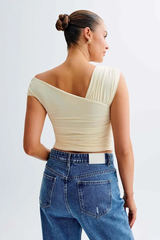 Women Meshki Tops Nicki Cut Out Sleeveless Top 8211 Lemon Sherbet