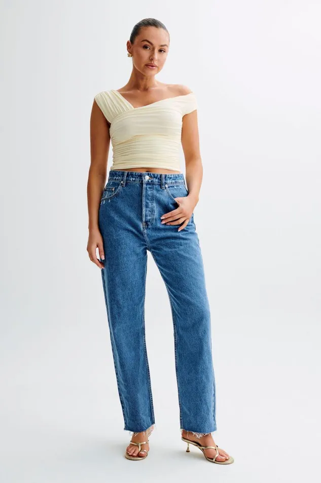 Women Meshki Tops Nicki Cut Out Sleeveless Top 8211 Lemon Sherbet