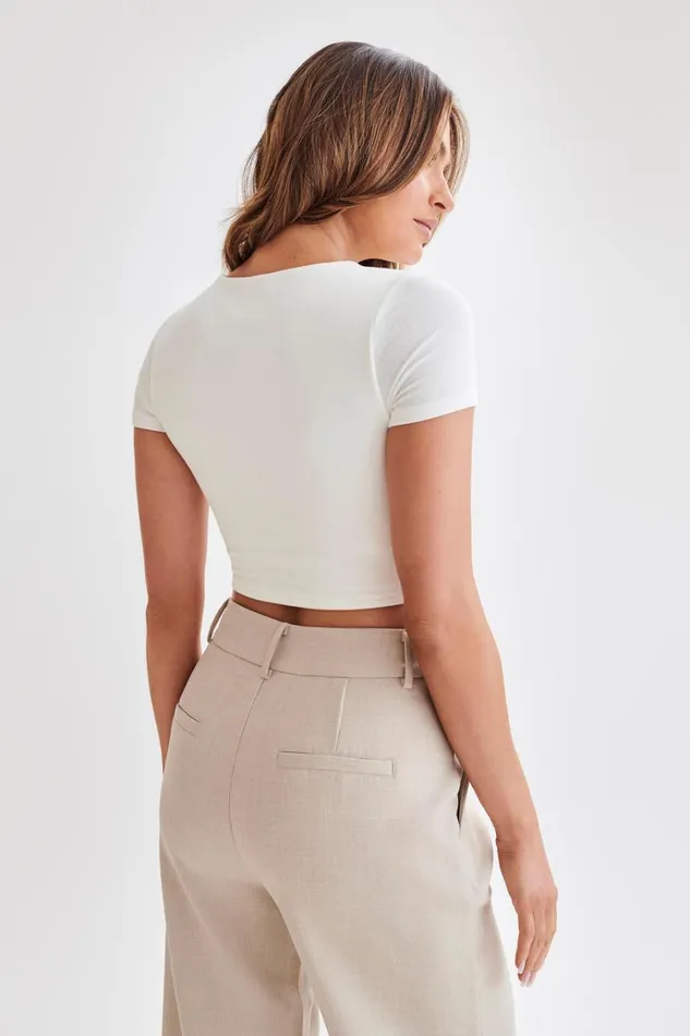 Women Meshki Tops Nicole Modal TShirt 8211 White