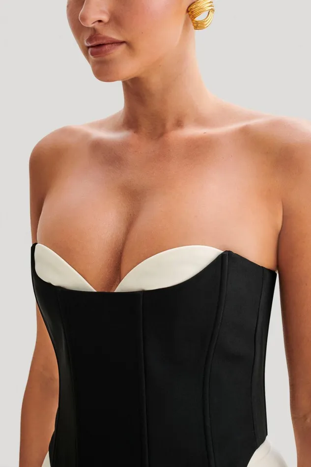 Women Meshki Tops Oceane Contrast Suiting Strapless Corset 8211 Black