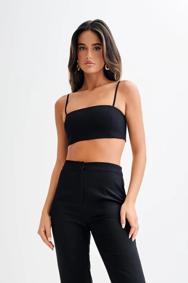Women Meshki Tops Perry Suiting Crop Top 8211 Black