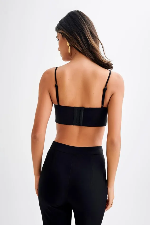 Women Meshki Tops Perry Suiting Crop Top 8211 Black