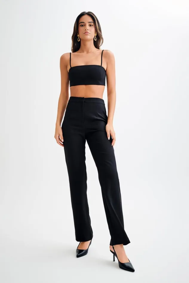 Women Meshki Tops Perry Suiting Crop Top 8211 Black