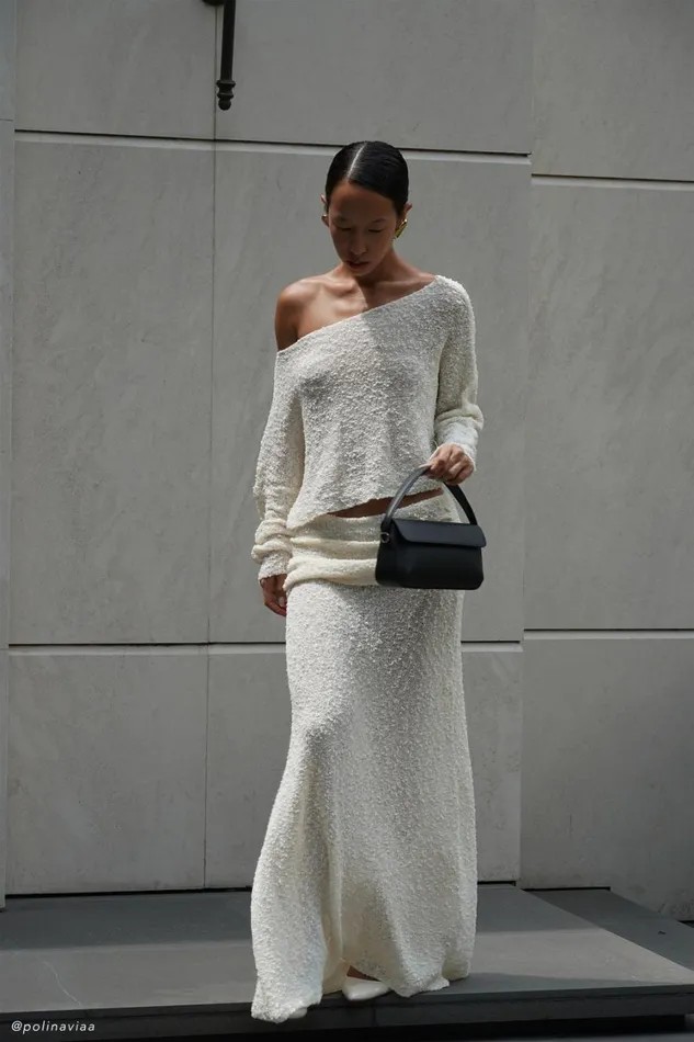 Women Meshki Tops Petra Long Sleeve Knit Crop Top 8211 Ivory