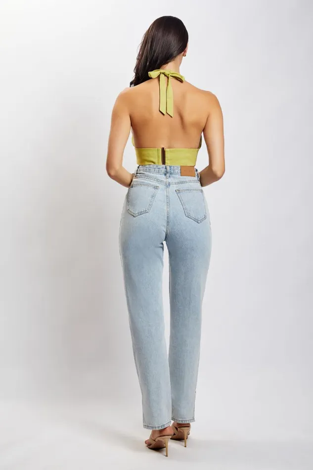 Women Meshki Tops Piper Halter Neck Linen Crop Top 8211 Apple Women Meshki Tops Piper Halter Neck Linen Crop Top 8211 Apple