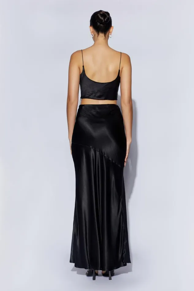 Women Meshki Tops Poppy Satin Cowl Neck Top 8211 Black Women Meshki Tops Poppy Satin Cowl Neck Top 8211 Black