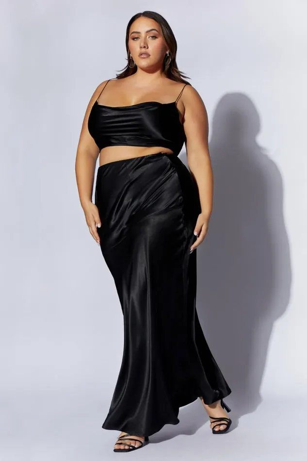 Women Meshki Tops Poppy Satin Cowl Neck Top 8211 Black Women Meshki Tops Poppy Satin Cowl Neck Top 8211 Black