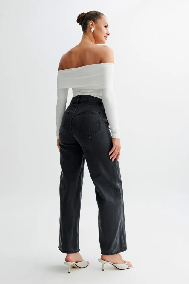 Women Meshki Tops Prue Ruched Off Shoulder Long Sleeve Top 8211 White