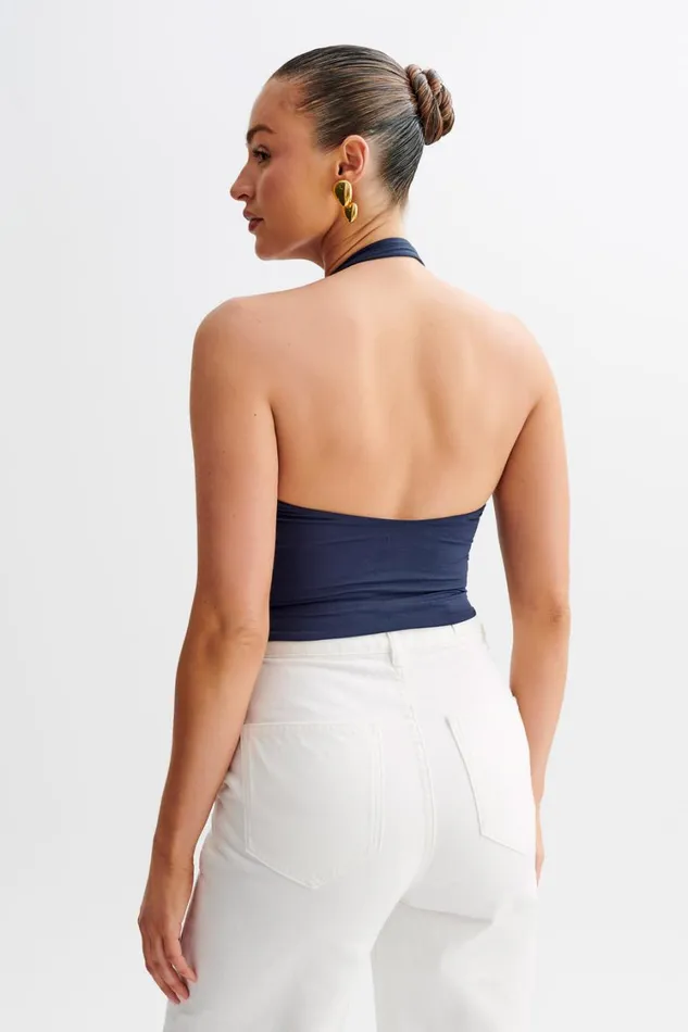 Women Meshki Tops Renee Halter Top 8211 Navy
