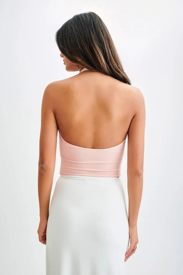Women Meshki Tops Renee Halter Top 8211 Pale Pink