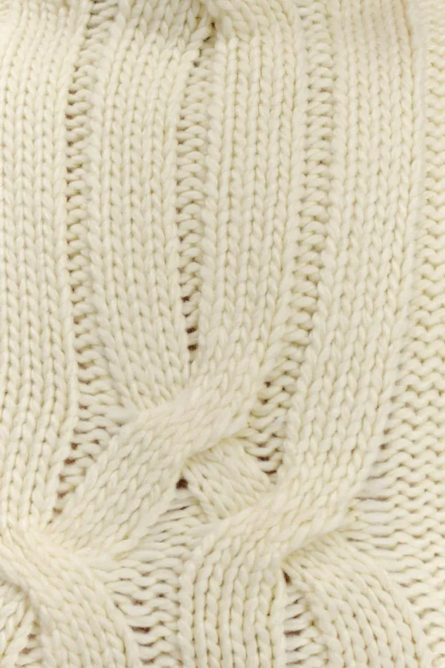 Women Meshki Tops Roberta High Neck Cable Knit Top 8211 Ivory